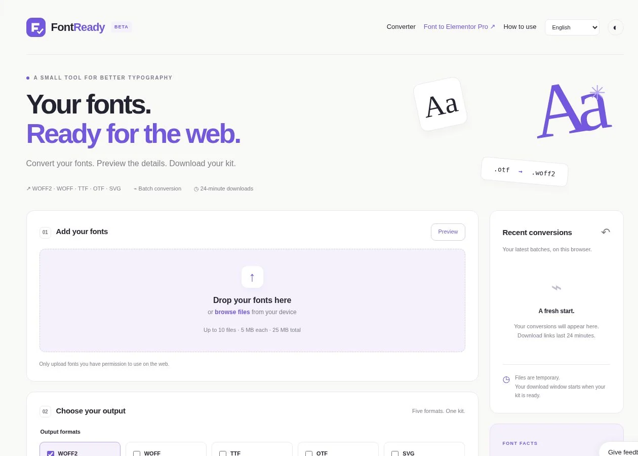 FontReady web font converter